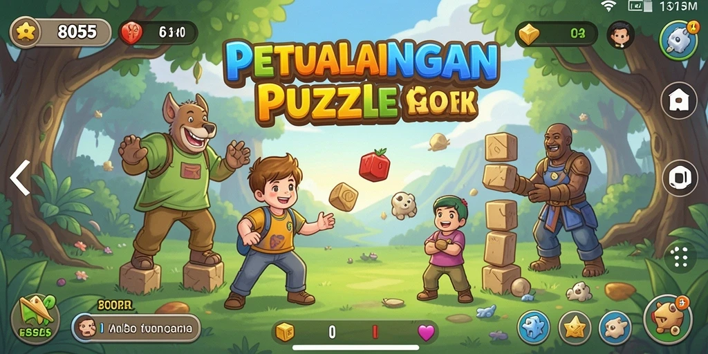 Tangkapan layar utama 8055 menunjukkan gameplay Puzzle yang menantang.