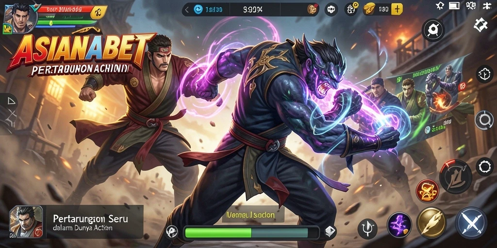 Screenshot menunjukkan pertarungan mendebarkan dalam ASIANABET.