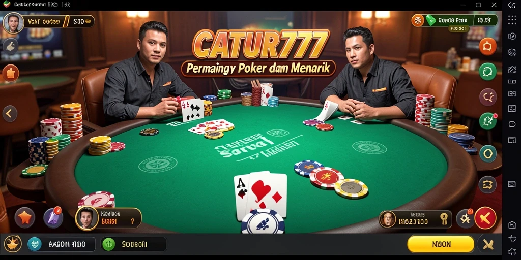 Tangkapan layar gameplay Poker yang mendebarkan di CATUR777.