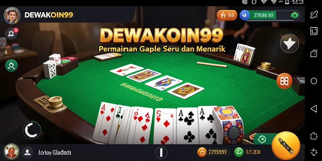 Gameplay DEWAKOIN99 dalam permainan Gaple yang seru dan interaktif.