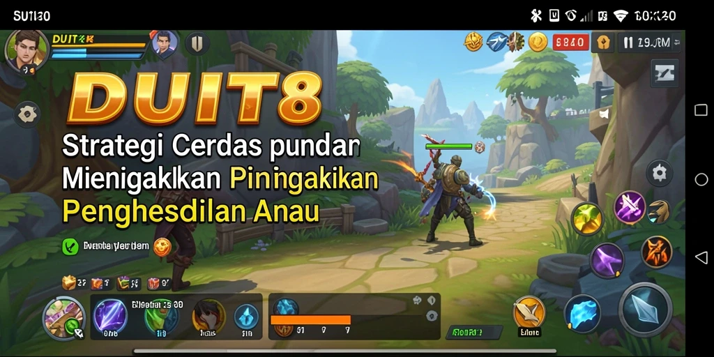 Tangkapan layar menunjukkan gameplay strategis DUIT8 yang intens.