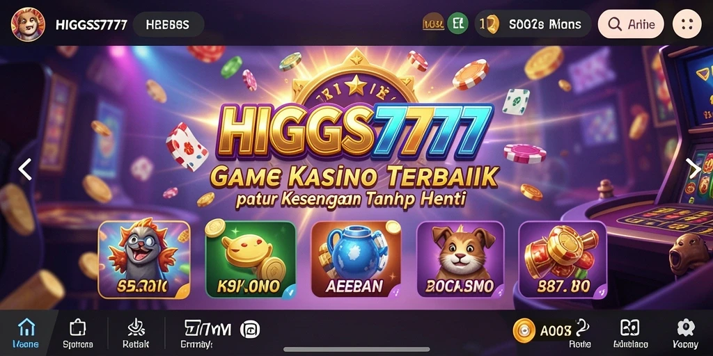 Tampilan gameplay HIGGS777 dengan aksi kasino yang mendebarkan.