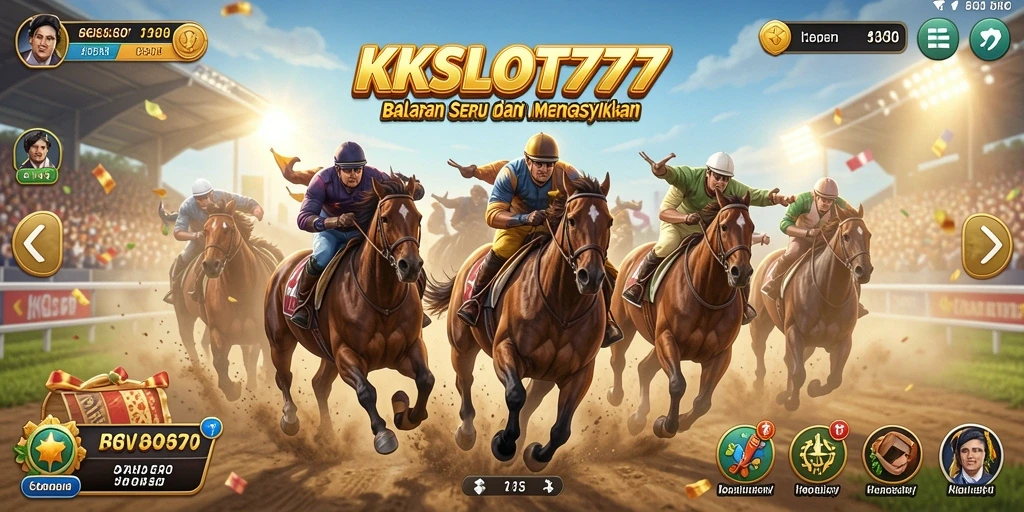 Screenshot KKSLOT777 yang menampilkan balapan menegangkan di jalanan.