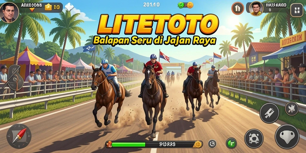 Tampilan gameplay LITETOTO dengan aksi balap yang seru.