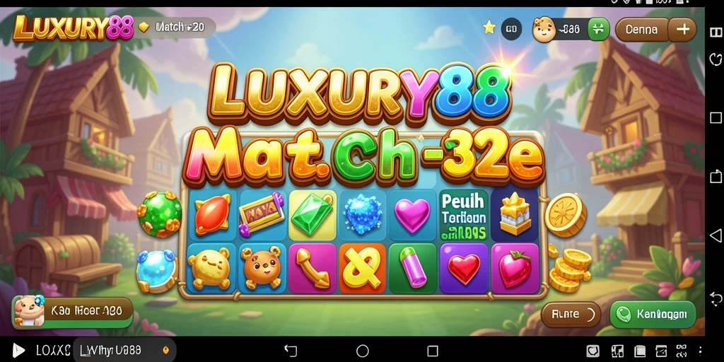 Tampilan gameplay Match-3 yang seru dan penuh warna.