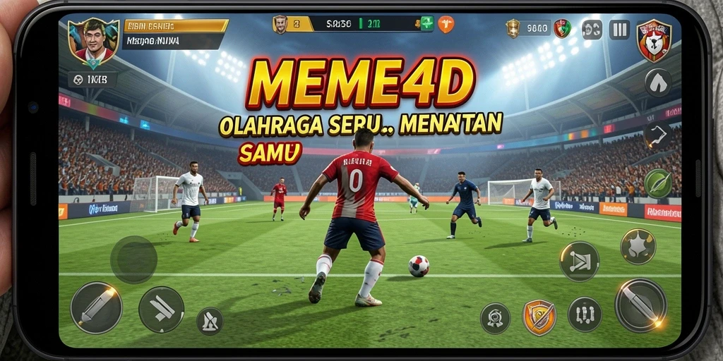 Tangkapan layar gameplay MEME4D yang menampilkan aksi olahraga yang seru.