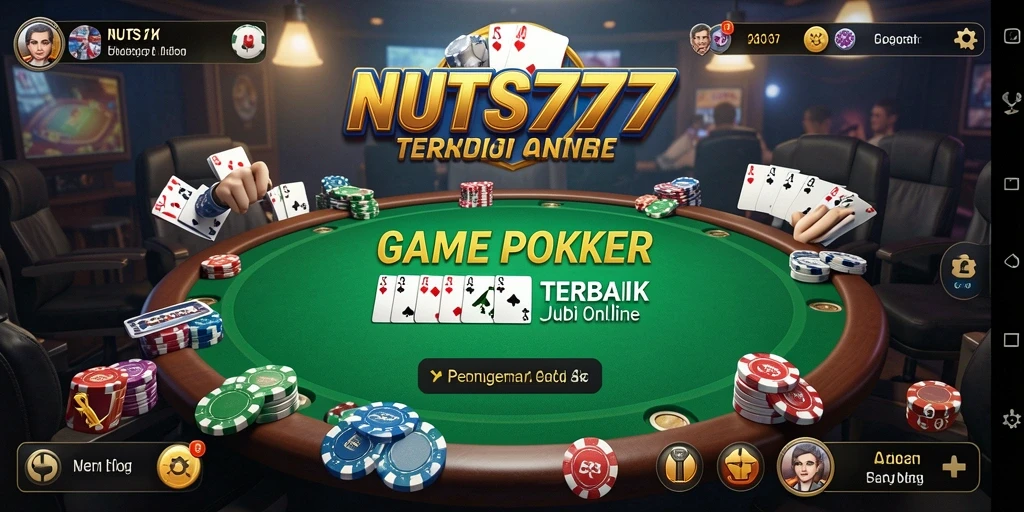 Tampilan penuh aksi permainan Poker di NUTS777.