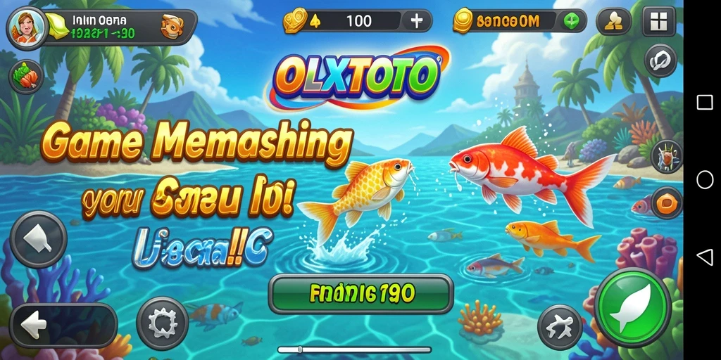 Tampilan gameplay <strong>OLXTOTO</strong> dengan pengalaman memancing yang mendebarkan.