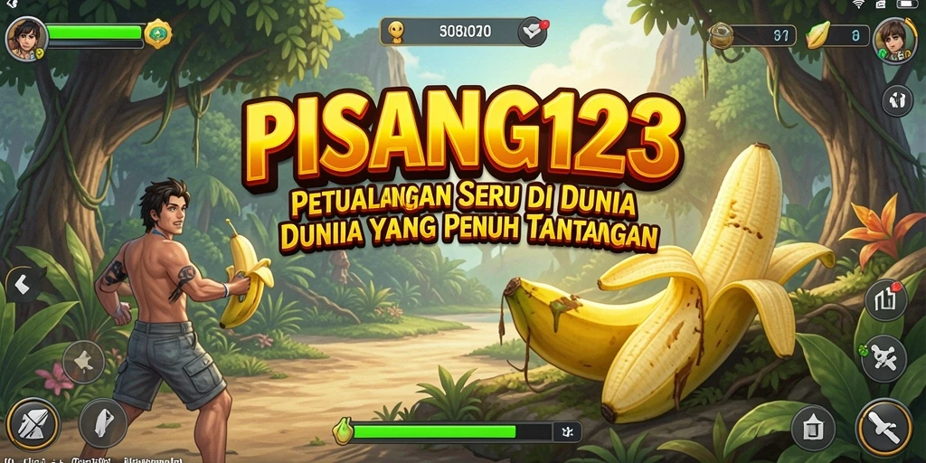 Tangkapan layar PISANG123 menampilkan karakter utama dalam aksi seru.