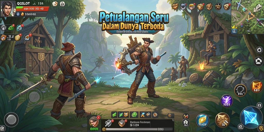 Screenshot menunjukkan eksplorasi seru dalam dunia terbuka QQSLOT.