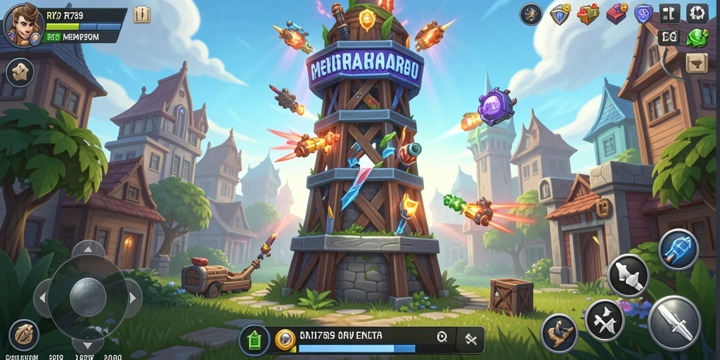 Tampilan gameplay Tower Defense yang memukau di RR789.