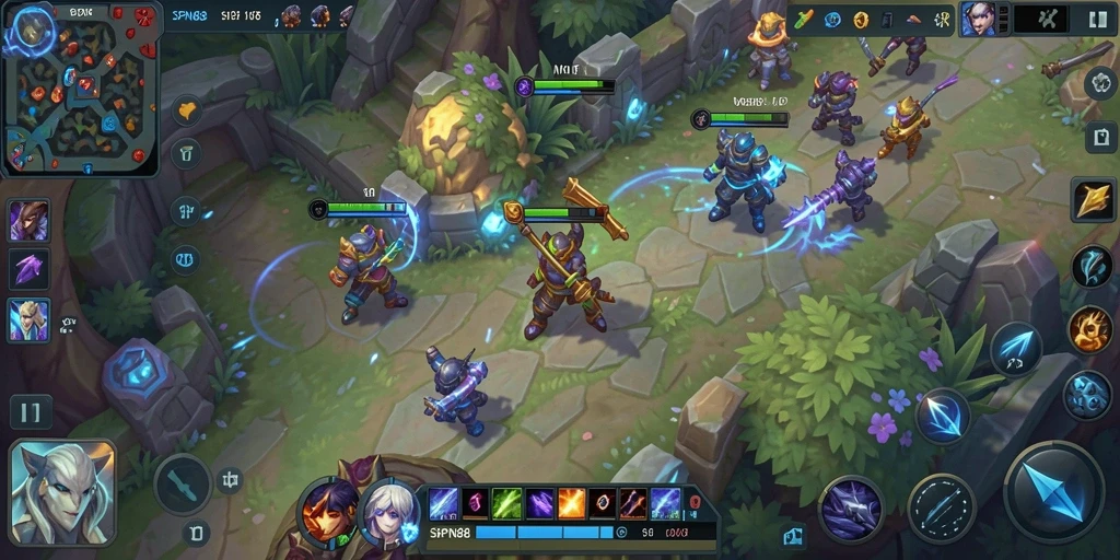 Tangkapan layar gameplay SPN88 menunjukkan pertarungan mendebarkan antar tim.