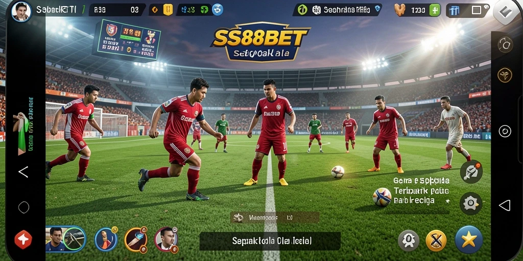 Tampilan gameplay SS88BET yang menegangkan dan realistis dalam sepak bola.