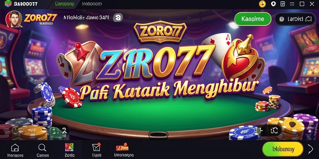 Tampilan gameplay ZORO77 dengan grafik menarik dan fitur kasino.